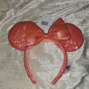 NWT Coral Sequin Mickey Ears Headband